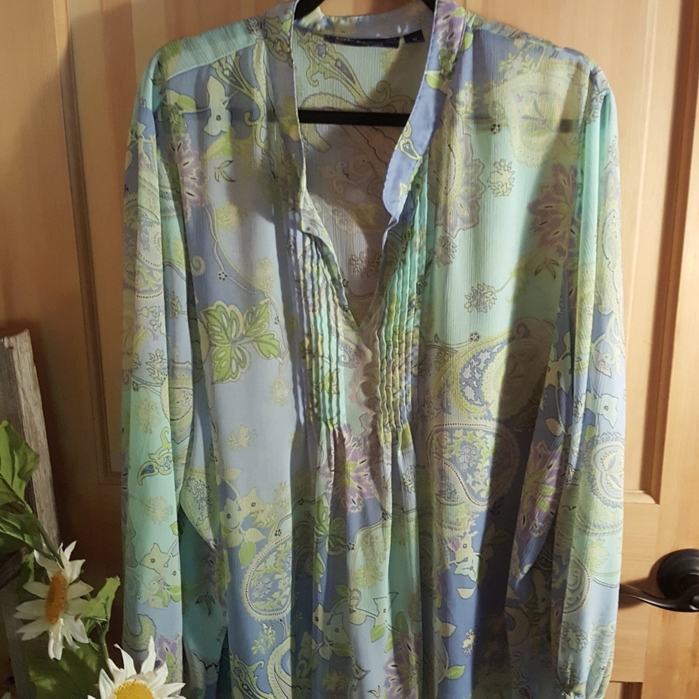 Susan Graver Multicolor Paisley Blouse